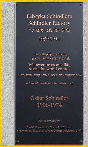 Schindler's Factory Plaque